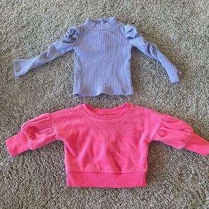 Two Janie and Jack Girl’s Tops Size 6-12 months